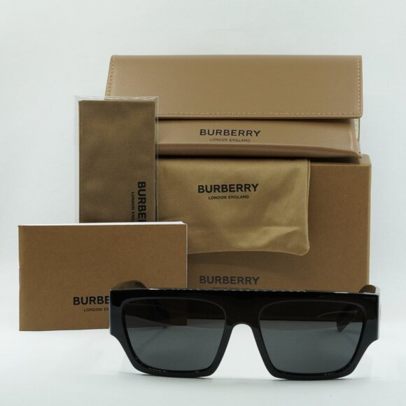 Burberry BE4397U 300187 Micah Square Sunglasses Black Frame, Dark Grey Lenses main image 7